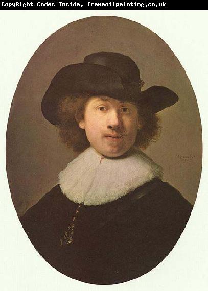 REMBRANDT Harmenszoon van Rijn Self-portrait with wide-awake hat